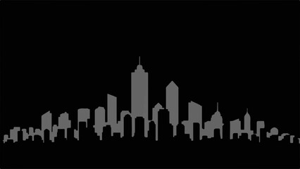 Dramatic silhouette of a modern city skyline at dusk, showcasing architectural diversity.