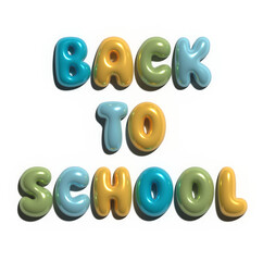 3d Back to school 3d colorful for t-shirt design symbol made of many spheres showing the illustration or business text sign