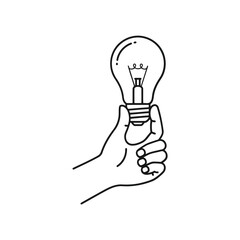 Hand holding a lightbulb symbolizing innovation and creativity