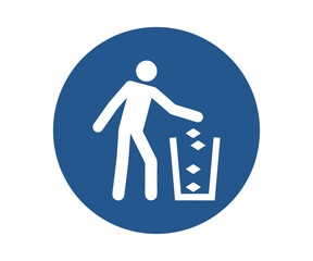 ISO 7010 M030 Use Litter Bin Safety Symbol. Safety Sign Use Bin. Workplace Hygiene Safety Pictogram vector design and illustration.

