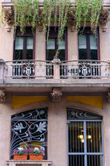 Old residential buildings along Via dei Praga in Milan, Italy