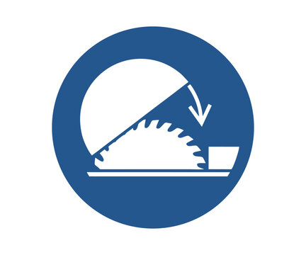 ISO 7010 M031 Use table saw adjustable guard sign. Obligation sign pictogram vector design and illustration.

