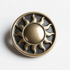 sun metallic medal isolated on white