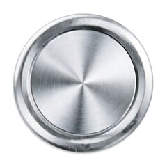 sliver metal button isolated on white