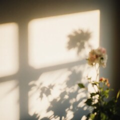 window light reflecting with flowers