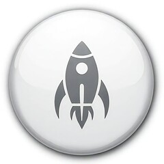 vector illustration of a rocket button