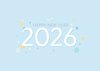 2026 New Year Celebration Flat Design.