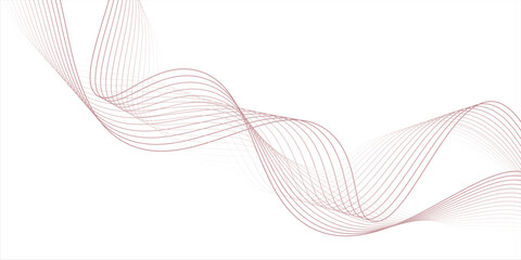 Red stripes on a white background. Creative line art. Red waves with lines. Curved wavy line, smooth stripe.