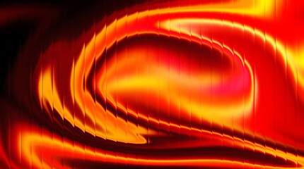 Abstract Red and Orange Light Waves with Fiery Glow on Dark Background