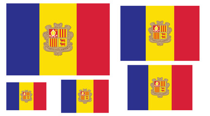 Naklejka premium Andorra National Flag Waving on Clean Background