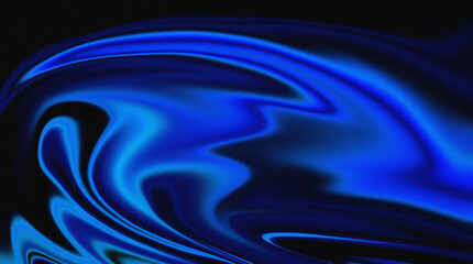 Abstract Blue Flowing Waves Background with Smooth Liquid Light Motion