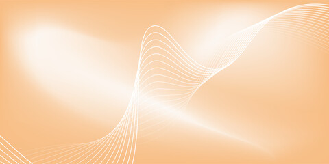 Fototapeta premium Minimal Abstract Orange Gradient Background with White Wave Lines. Modern Wavy Line Background in Warm Gradient Tone.Minimal Abstract Orange Gradient Background with White Wave Lines. Modern Wavy Line
