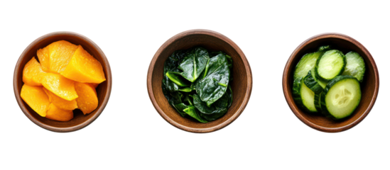 Healthy Japanese vegetable dishes with spinach goma-ae boiled on transparent background