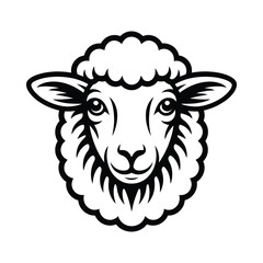 Sheep head illustration on white background