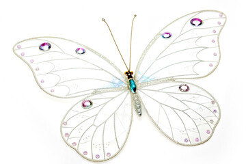 Butterfly-shaped jewelry painting. Openwork butterfly brooch