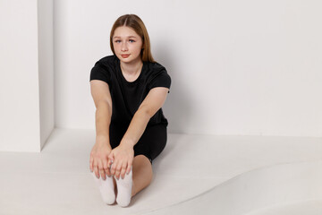 Home gymnastics workout for a teenage girl	
