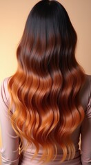 Fototapeta premium Woman with long wavy hair