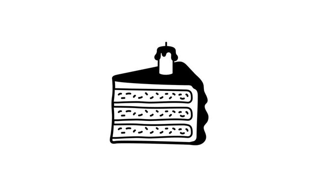 Take a look at this amazing cake slice doodle animated icon