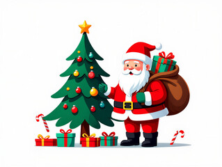 Christmas Holiday Clip Art Set with Festive Winter Elements.