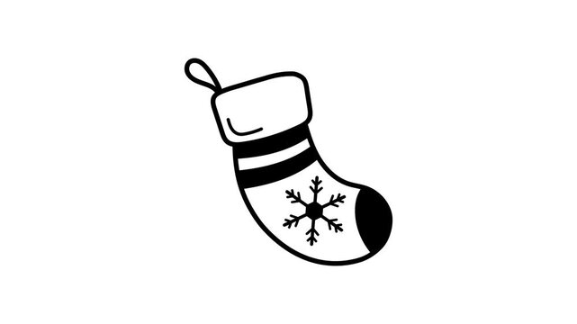 Well designed hand drawn animated icon of christmas socks