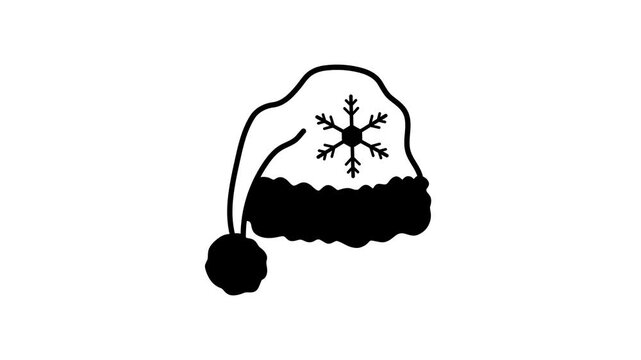 Classic Santa hat with a pom pom, festive headwear.