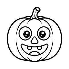Cartoon jack o lantern with funny face