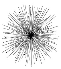 Obraz premium Minimal abstract explosion icon set with radiating lines and dots minimalist flat vector