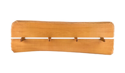 Wooden hanger isolated on white background with clipping path