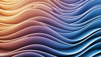 Vibrant wavy lines in gradient colors create dynamic abstract design