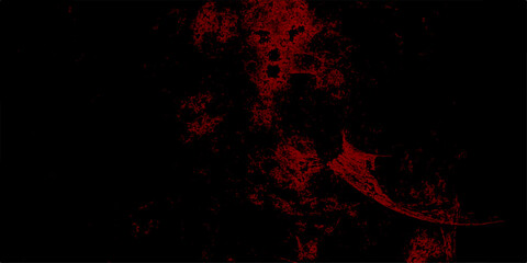 Vintage grunge pattern for design and decoration space for text. Distressed red grunge texture on a dark background, vector. Blood spill on black background.