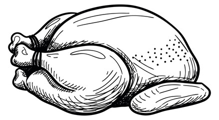 Roasted turkey illustration hand drawn sketch