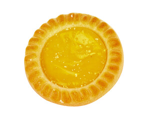 Delicious Portuguese Custard Tart Pastry on transparent background