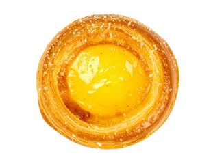 Delicious Portuguese Egg Tart on Transparent Background