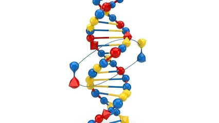 Colorful Dna Helix Model in Scientific Illustration