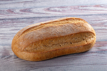 Rustic crusty brown loaf bread
