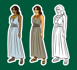 Classical Era Female Figures in Draped Garments