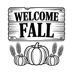 Welcome fall season with pumpkins and wheat