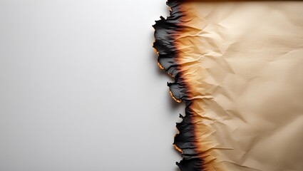 Burning Paper Edge with Flames and Charred Texture &ndash; Fire Damage Background