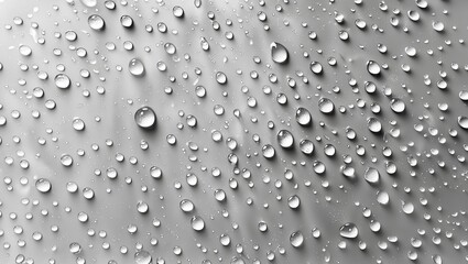 Close-Up of Water Droplets on Glass - Raindrops in a Cloudy Atmosphere"