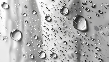 Close-Up of Water Droplets on Glass - Raindrops in a Cloudy Atmosphere"