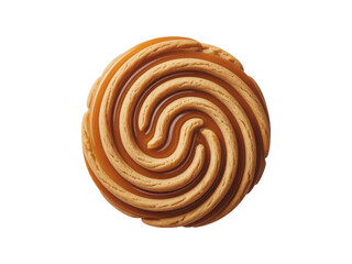 A swirly pastry with caramel topping dessert sweet isolated on a transparent background