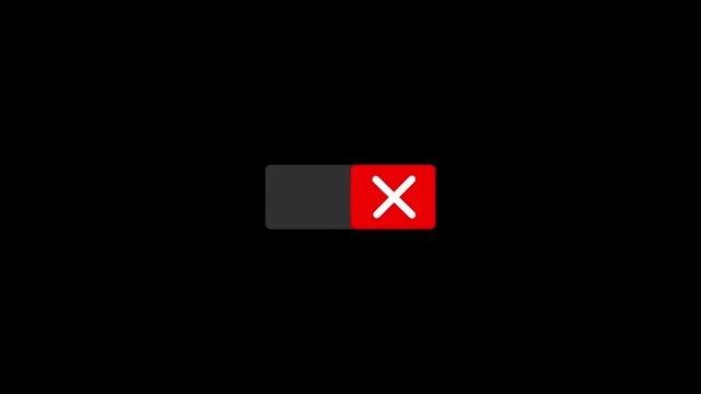 ok and no button toggle animation with scaling check and cross.