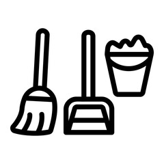 Obraz premium cleaning tools set Line Icon