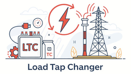 Load Tap Changer Icon Vector Flat Design Minimal