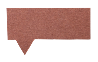 Brown blank cut out paper speech bubble with copy space for text on transparent background png design element
