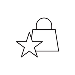 Star rating favorite shopping bag best quality icon