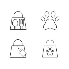 Set of 4 food delivery and pet icons