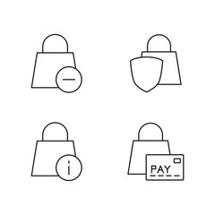 Set of 4 secure payment and info icons