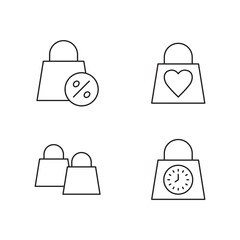 Set of 4 discount favorite and time icons