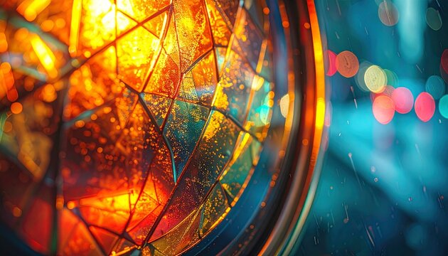 Macro shot of light lens texture, glass pattern detail, professional photography